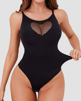 Sexy Ausgehöhltem Herz Vorne Bodysuit Nahtloser Tiefem Rücken Tanga Body Shaper