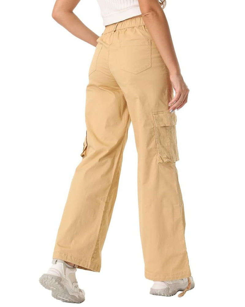 Lockere Lässige Cargohose für Damen mit Weitem Bein und Hoher Taille