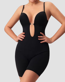 Ärmelloses Bauchweg Rückenfreier Shapewear V-Ausschnitt Bodysuit Mit BH