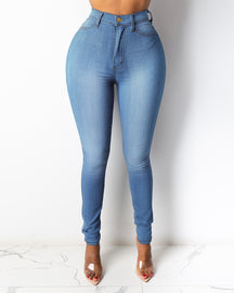 High Waist Slim Fit Stretch Butt Lift Skinny Jeans für Damen