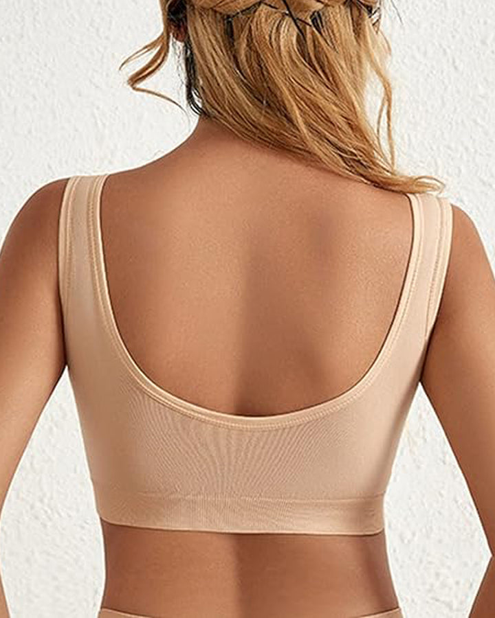 Gerippte Push-Up Sport BH Kabellos Stoßfest Atmungsaktiver Yoga BH