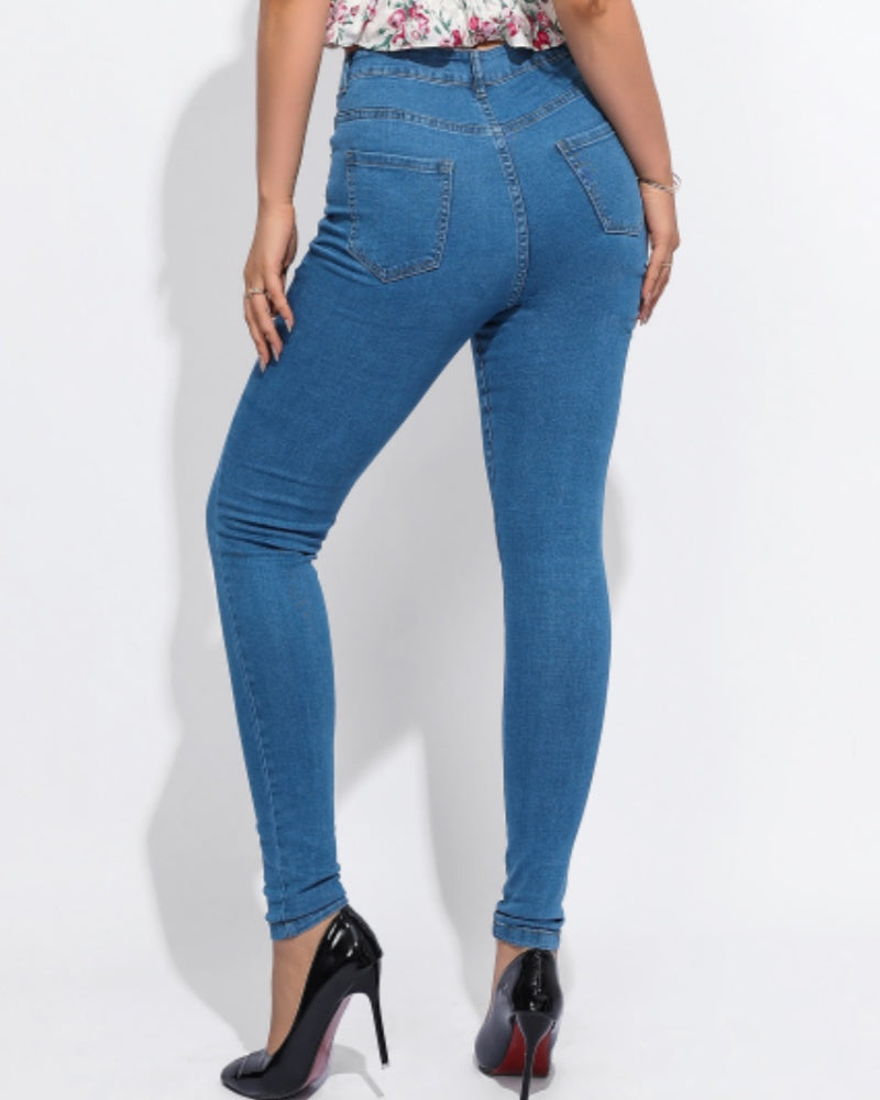 High Waist Slim Fit Skinny Jeans für Damen mit Elastizität