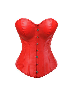 Damen Sexy Leder Korsett Überbrust Schnürung Vintage Shapewear Bustier Top