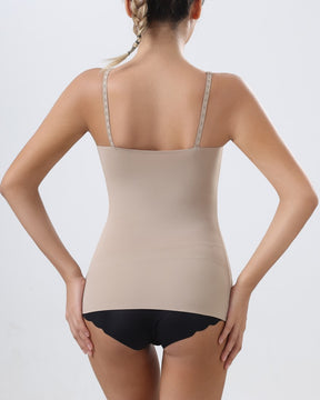 Damen Nahtlose Bauchweg Shapewear Tank Tops Niedriger Rücken Kompression Weste