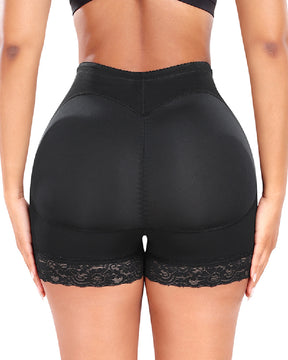 Damen Hohe Taille Seitlicher Haken Bauchkontrolle Po-Lifter Shapewear Shorts