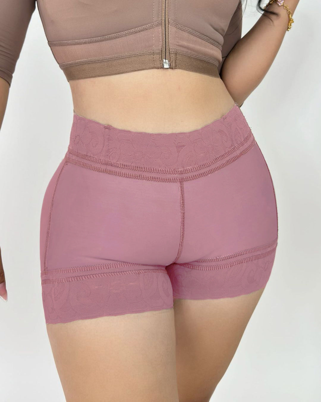 Damen Nahtlose Spitzen Po-Lift Bauchkontrolle Shapewear Shorts Unterwäsche