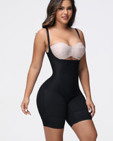 Damen Offene Büste Nahtlose Kompressionsbody Po-Lifter Shapewear