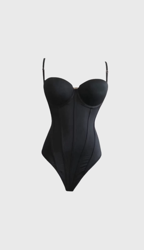 Damen Korsett Tanga Bauchweg Po Lift Bodysuit Shapewear Mit Bügel-BH (Vorverkauf)