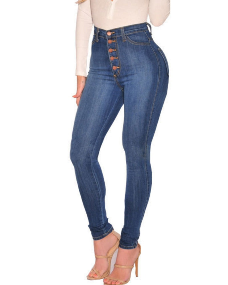 Po-Lifting-Skinny-Jeans mit Hoher Taille für Damen