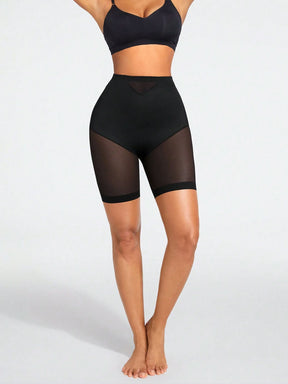 Damen Nahtlose Mesh Anti-Rubbel Bauchweg Shapewear Shorts