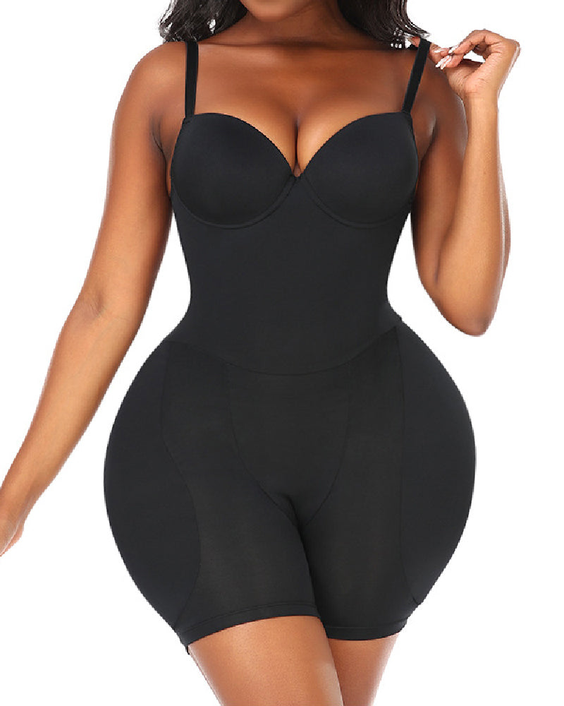 Damen Po-Lifter Sanduhr Rückenfreier Push-Up Shapewear Mit Abnehmbaren Schwammkissen