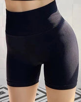 Yoga Shorts  Nahtlos Bauchkontrolle Hohe Taille Pfirsich-Po