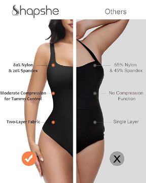 Nahtlose Bauchweg Tanga Shapewear Rückenfrei Quadratischer Ausschnitt Body Shaper