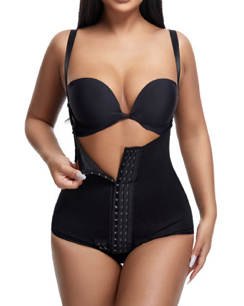 Damen Bauchkontrolle Verstellbare Schnalle Vorne Offen Brust Shapewear