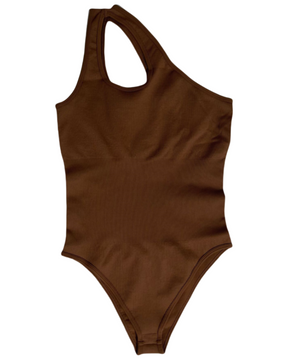 Schmal Einschultriges Cut Out Shapewear Stretch Bauchkontrolle Bodysuit