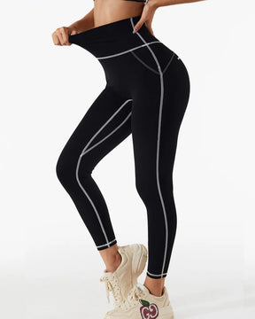 Damen Lässige Yoga Hose mit hoher Taille Hüftlift Fitness Hose bauchenge Sport Leggings