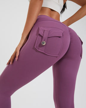 Peach Hip Fitness Leggings mit Cargo Taschen