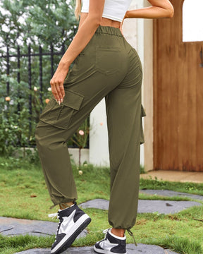 Lockere Lässige Cargohose für Damen mit Weitem Bein und Hoher Taille