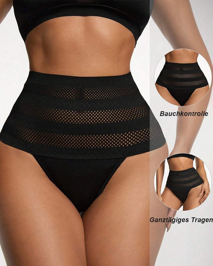 Damen Hoher Taille Formend Tanga Atmungsaktiv Bauchkontrolle Shapewear Unterwäsche