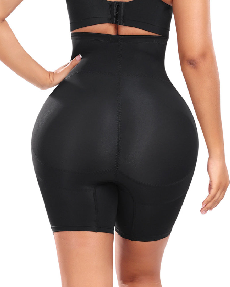 Damen Bauchformer Glatt Hohe Taille Elastische Haken Vorne Shapewear Shorts