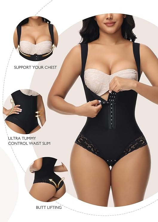 Body Shaper Schlankheits-Bauchkontrolle Fajas offene Brust-Shapewear