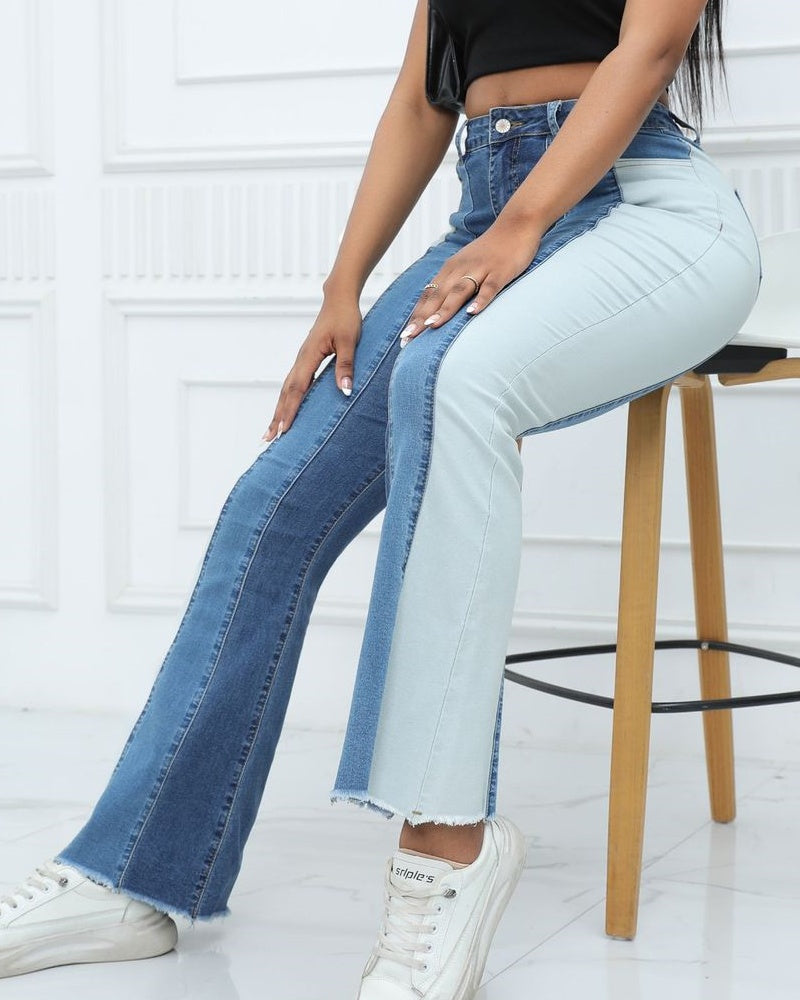 Stretch Jeans mit Kontrast Waschung