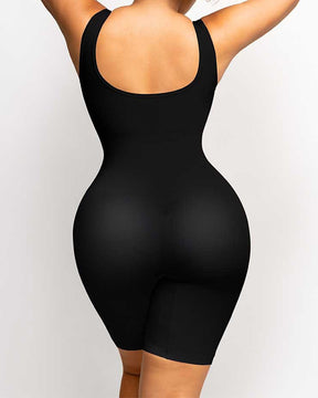 Damen Nahtloser Mitte des Oberschenkels Bauchweg U-Ausschnitt Bodysuit Shapewear