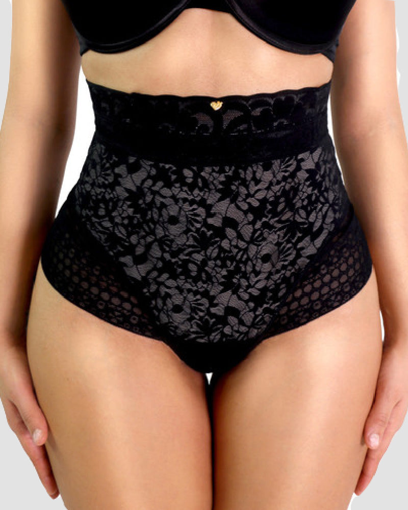 Damen Spitzen Hoher Taille Dreifacher Bauchkontrolle Shaper Höschen Unterwäsche (Vorverkauf)