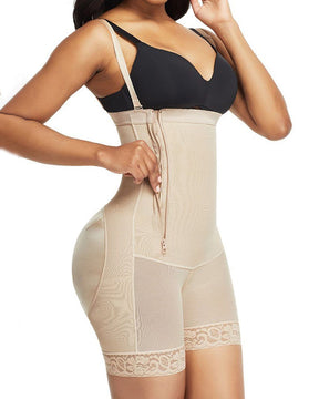 Abnehmbare Träger Seitlicher Reißverschluss Body Shaper Offene Brust Glatte Shapewear