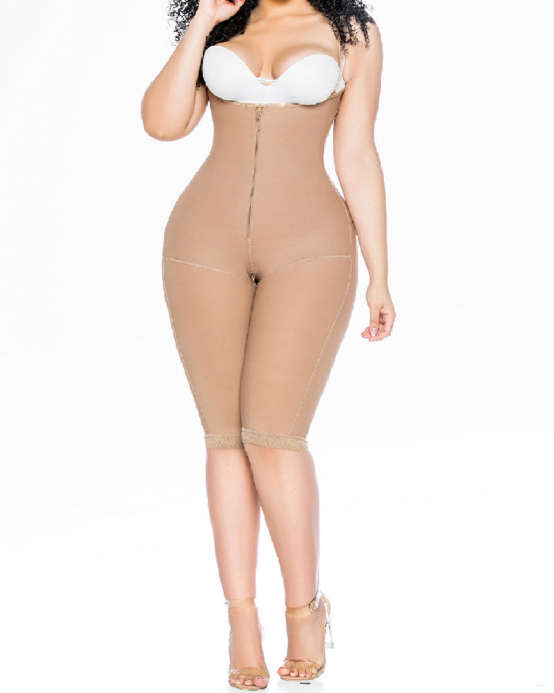 Unsichtbare Reißverschluss Hoher Rücken Fajas Offene Brust Oberschenkel Shapewear