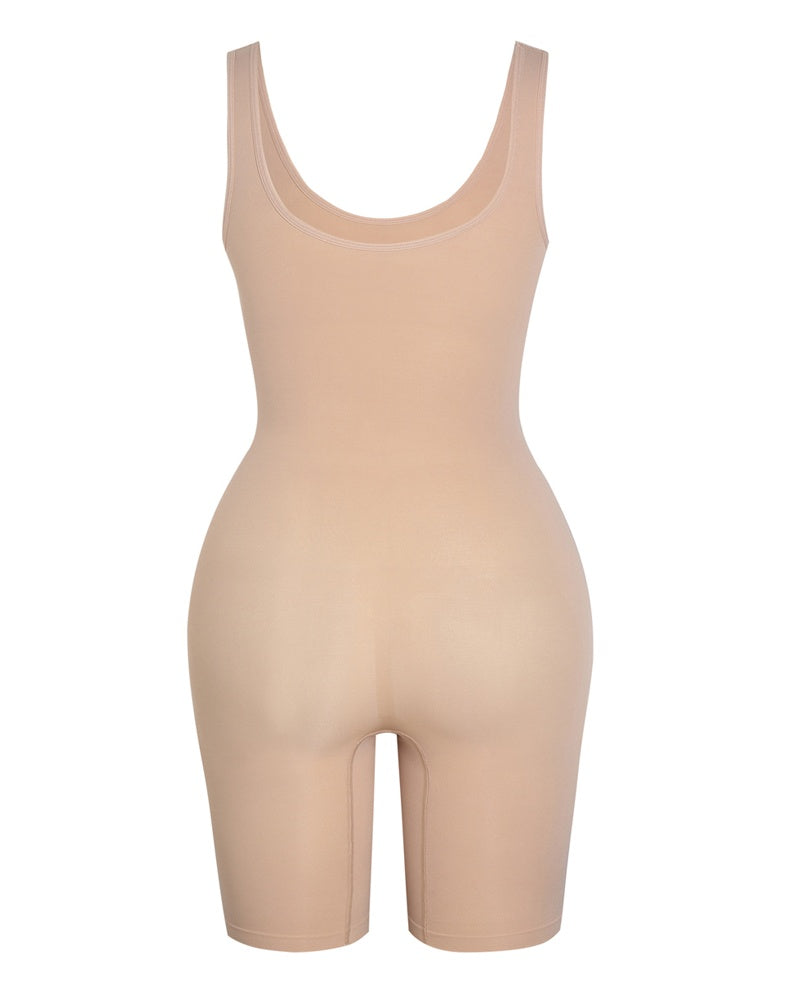 Damen Nahtloser Mitte des Oberschenkels Bauchweg U-Ausschnitt Bodysuit Shapewear