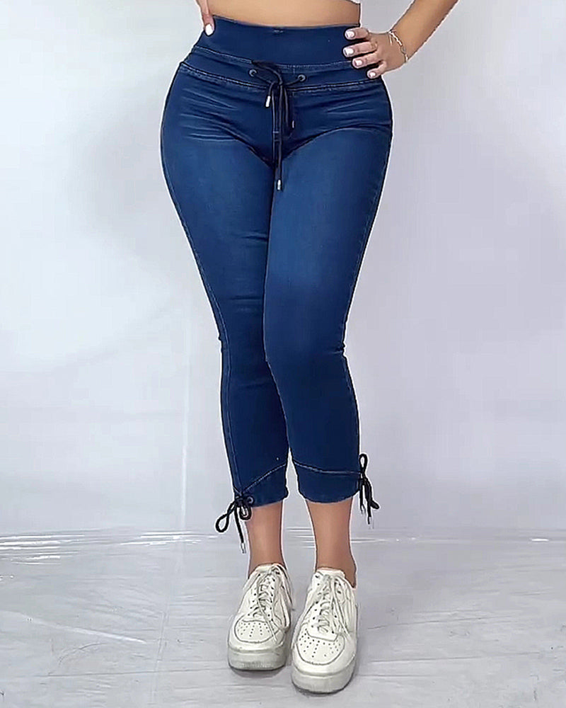 Shapshe® Damen Skinny Jeans mit elastischem Bund und mittlerer Elastizität und hoher Taille