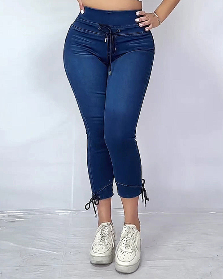 Shapshe® Damen Skinny Jeans mit elastischem Bund und mittlerer Elastizität und hoher Taille