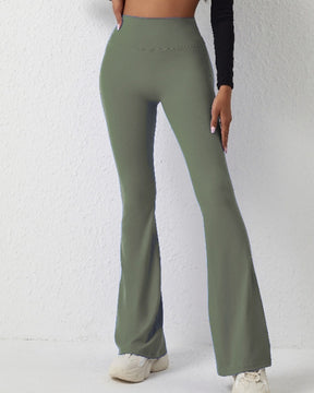 Pfirsichfarbene Hüft Leggings mit Hoher Taille und Hüftlift Yoga Schlaghose