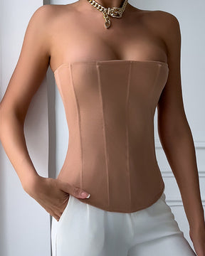 Hochelastisches Mesh-Tube-Top zur Bauchkontrolle und Körperformung