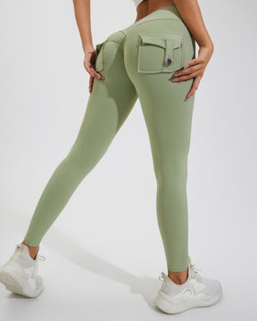 Peach Hip Fitness Leggings mit Cargo Taschen