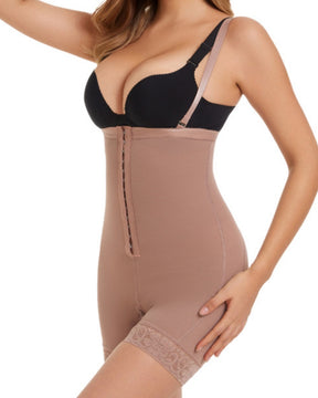 Fajas Colombianas Offene Brust Shapewear für Frauen Bauchkontrolle Po-Lifter mit Reißverschluss im Schritt