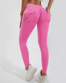 Peach Hip Fitness Leggings mit Cargo Taschen