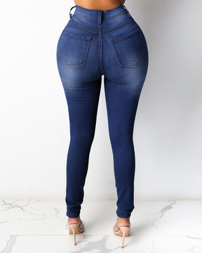 High Waist Slim Fit Stretch Butt Lift Skinny Jeans für Damen