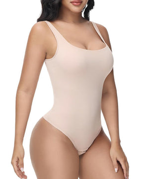 Nahtlose Bauchweg Tanga Shapewear Rückenfrei Quadratischer Ausschnitt Body Shaper