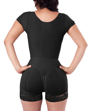 Damen Kurzärmlige Bauchkontrolle Formende Fajas Shapewear