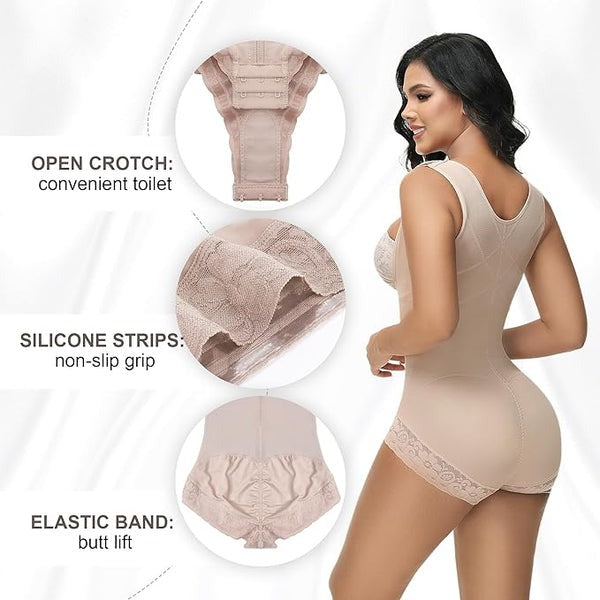 Shapshe® Leopard High Compression Fajas Colombianas Offene Brust Bauchkontrolle Body Shaper (Vorverkauf)