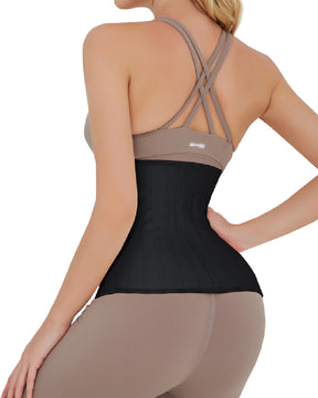 Damen 6 Haken und Ösen Latex Taillentrainer Große Größe 25 Stahlstäbe Shapewear Mieder