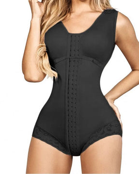 Damen Haken- und Ösenverschluss Brustunterstützung Shapewear  Bauchweg Dreieck Bodysuit