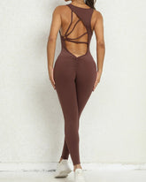 Damen Jumpsuit mit Schöner Rückseite ärmellos Elastischer Strumpfhose