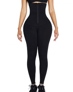 Shapshe® Hohe Taille 2-in-1 Reißverschluss Leggings Schmale Bauchweg Sports Hose