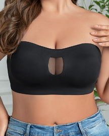 Mesh Durchsichtige Trägerloser BHs Voller Abdeckung Bandeau Bralette