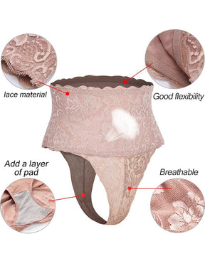 Damen Sexy Spitzen Hohe Taille Tanga Bauchweg Unsichtbare Formende Unterwäsche