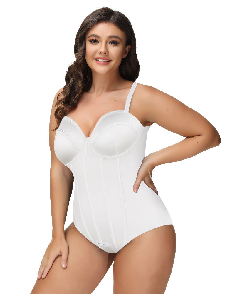 Damen Korsett Tanga Bauchkontrolle Po Lift Bodysuit Shapewear Mit Bügel-BH