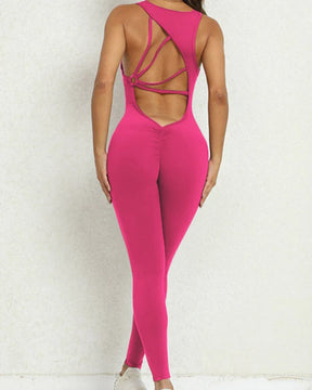 Damen Jumpsuit mit Schöner Rückseite ärmellos Elastischer Strumpfhose